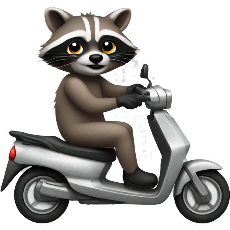 Raccoon play with Scooter emoji