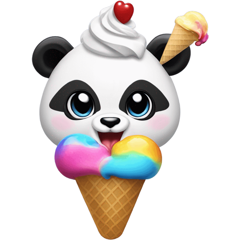 Panda eating ice cream emoji