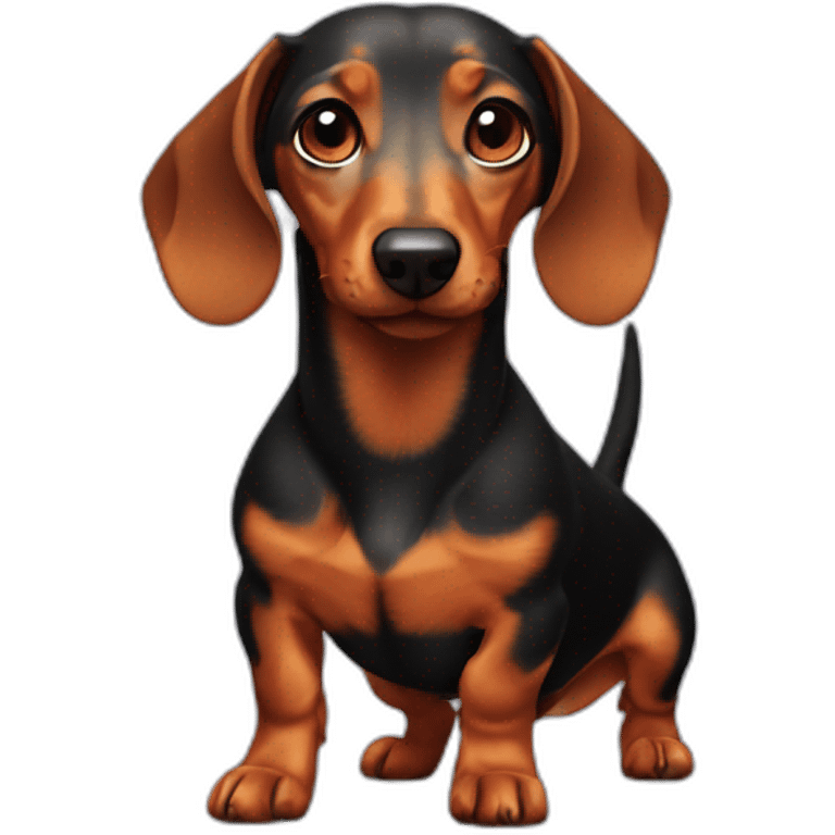 Dachshund black fire emoji