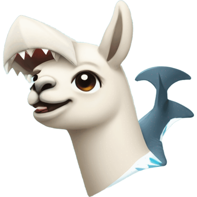 Alpaca with a shark fin  emoji