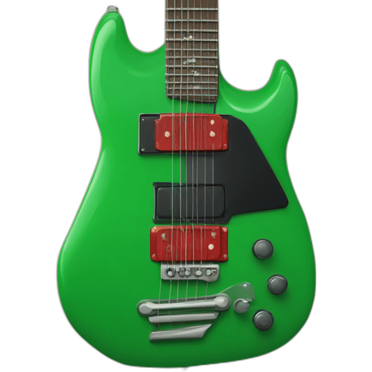 green guitar with red strapes and 2 humbuckers emoji