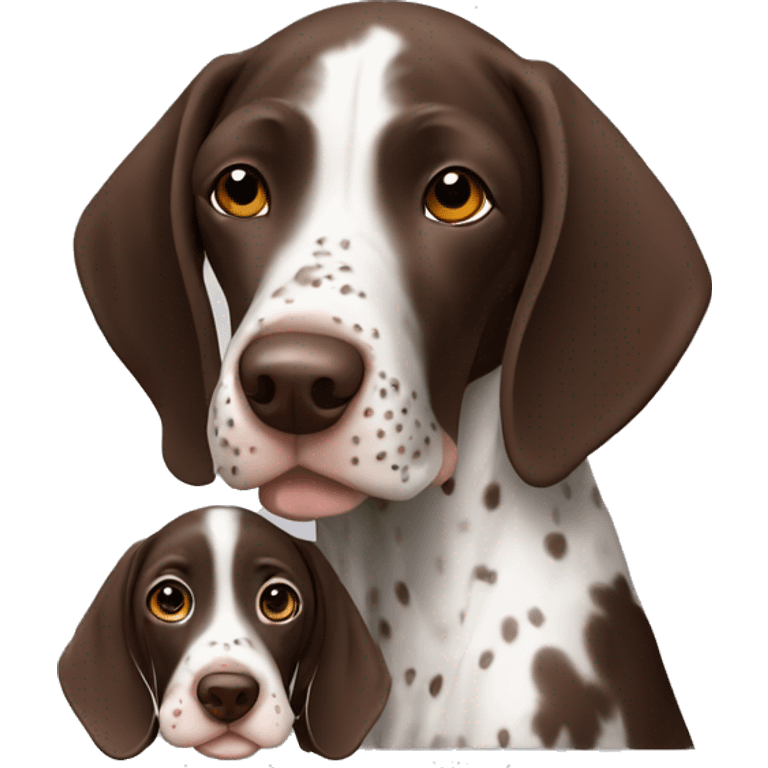 German shorthair pointer with puppy emoji