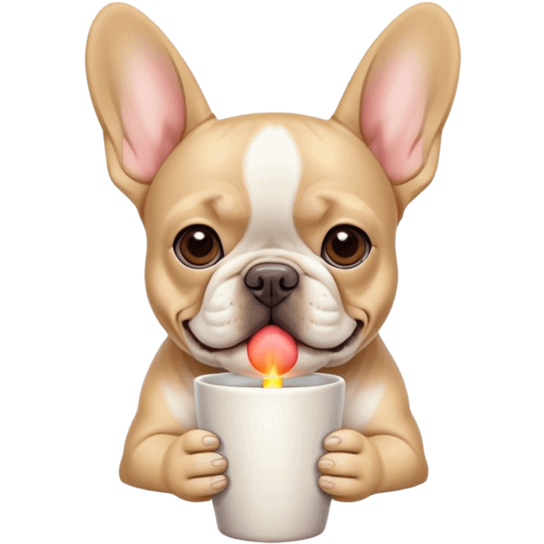 Bull dog francés wearing a cup  emoji