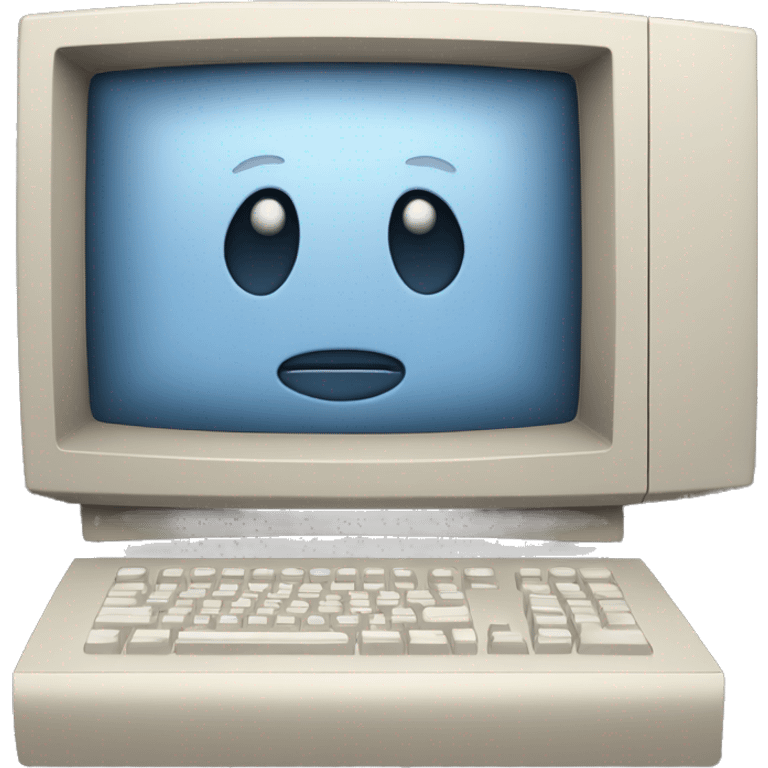 Macintosh Computer with face on the screen emoji