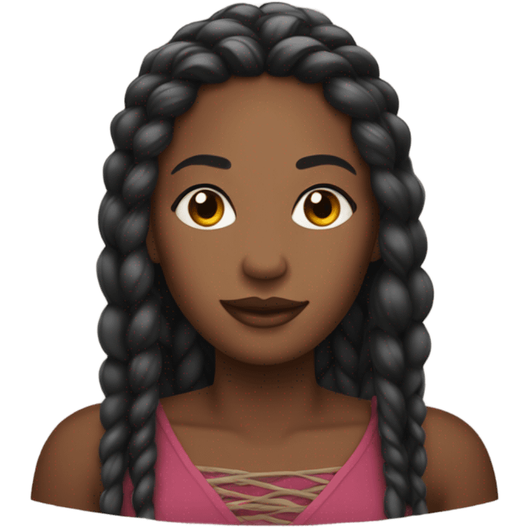 black woman with long braids and lashes emoji