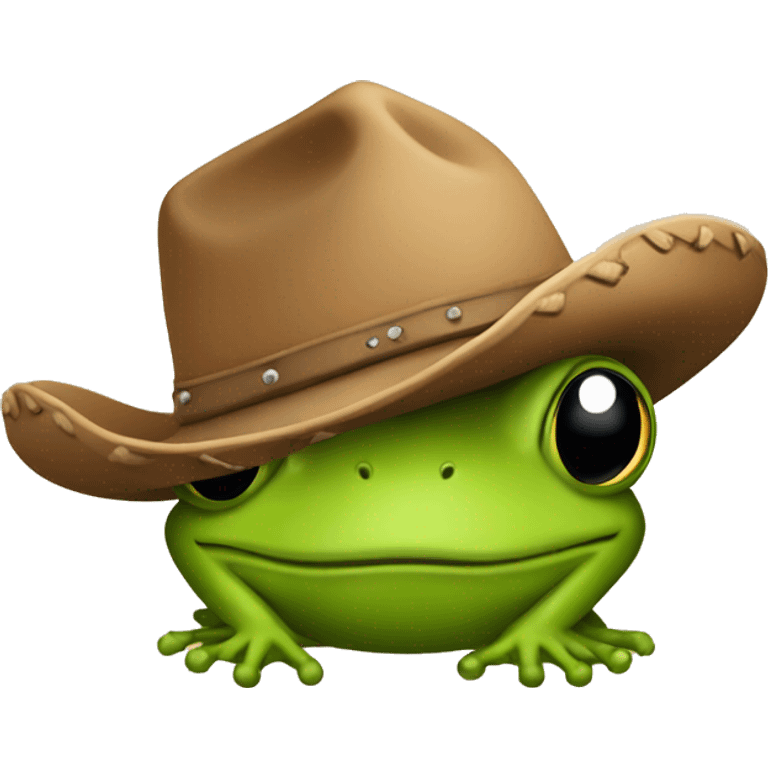 Cowboy hat on frog emoji