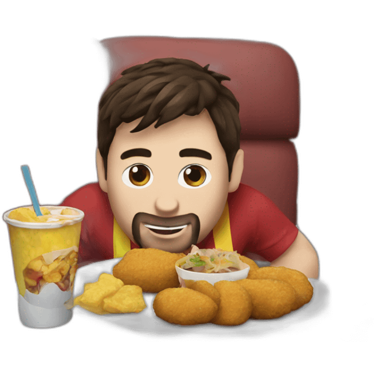 Messi comiendo nuggets emoji