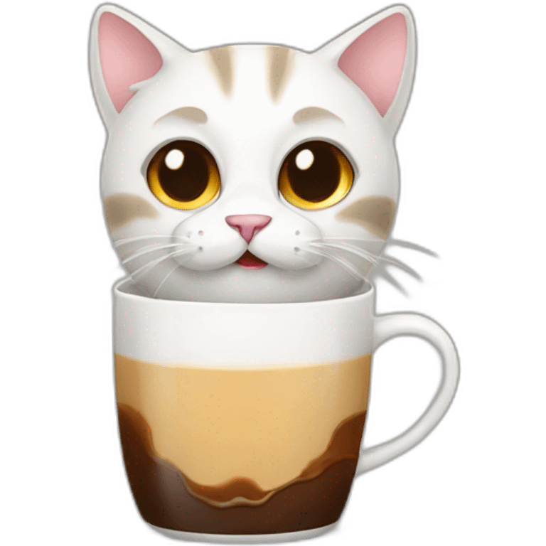 Cat drink coffee emoji