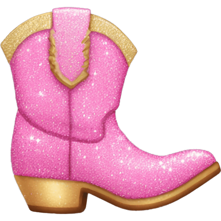 Pink glitter cowboy boot emoji