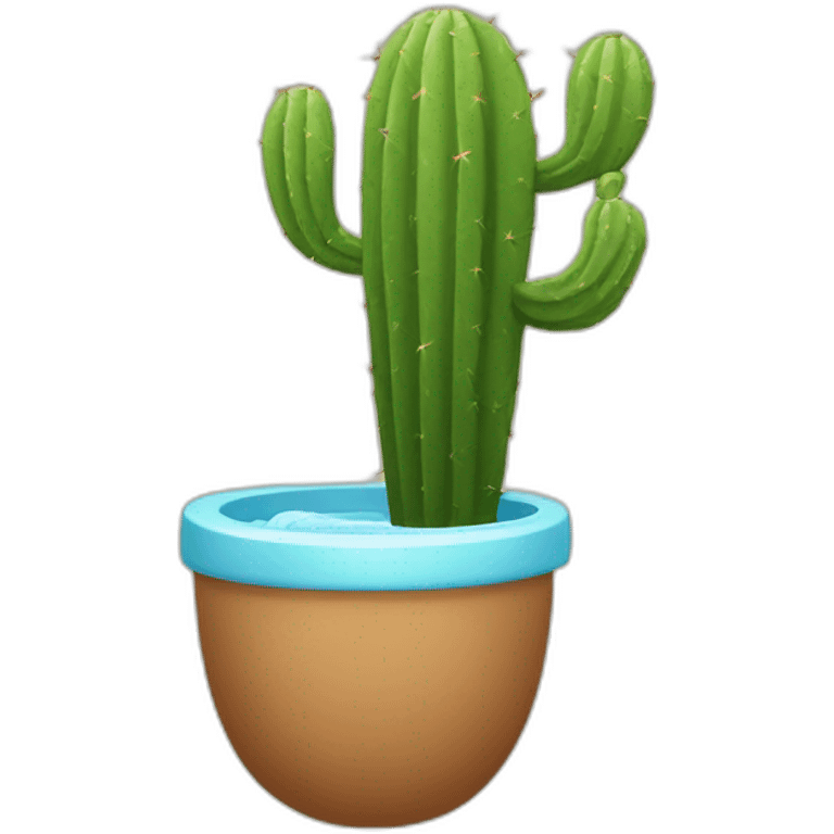 un cactus qui ai au toilette emoji