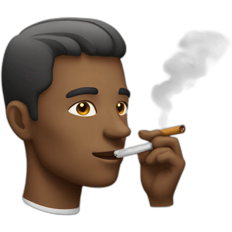 White man smoking emoji