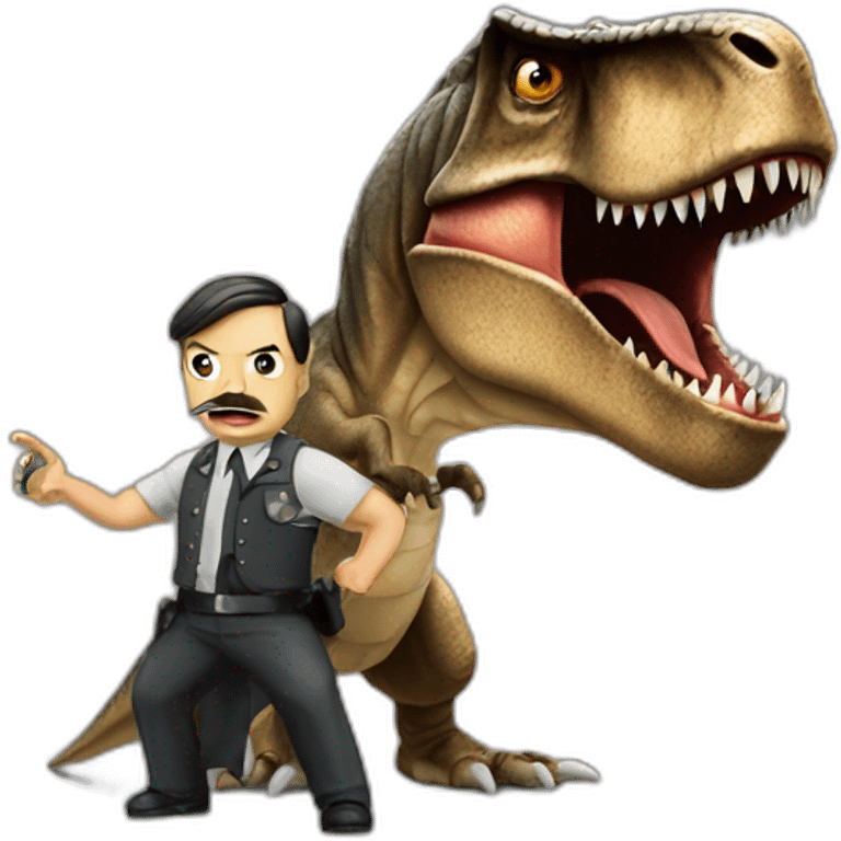 Hitler vs t-rex emoji