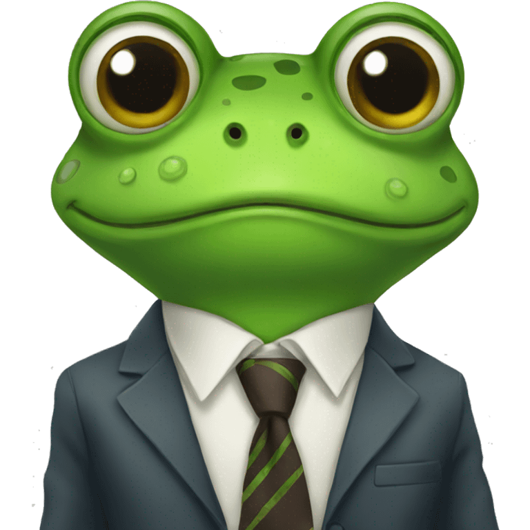 frog in the tie emoji