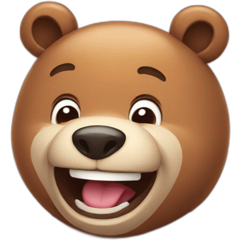 Cute bear laughs emoji