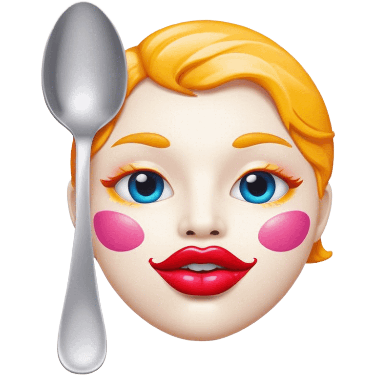 portrait of Spoon face big lips  emoji