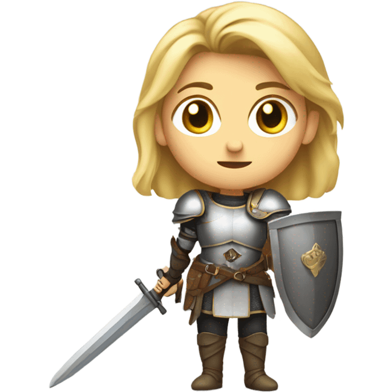 blonde girl with sword portrait emoji