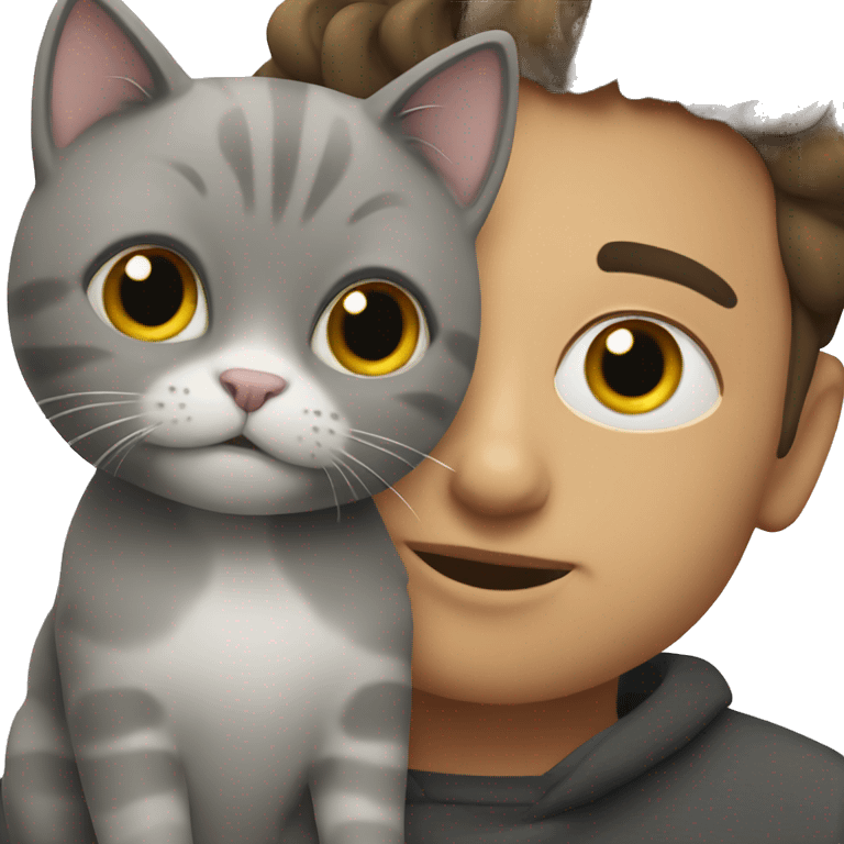 Me with grey Scottish cat  emoji