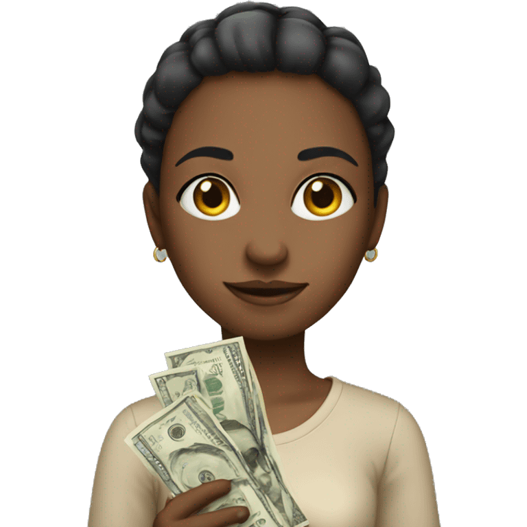 Girl with money emoji