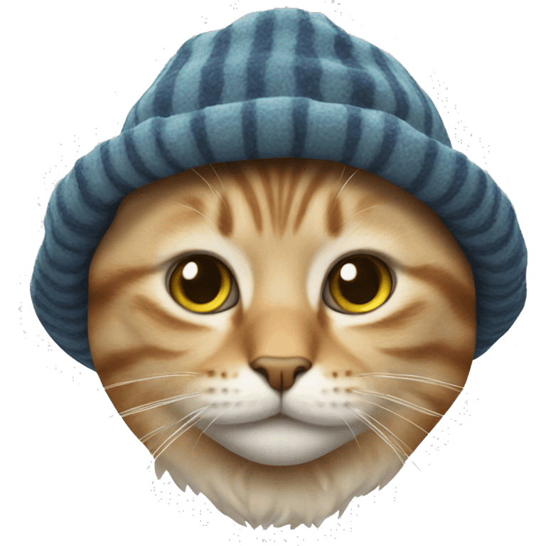 Cat wearing a winter hat emoji