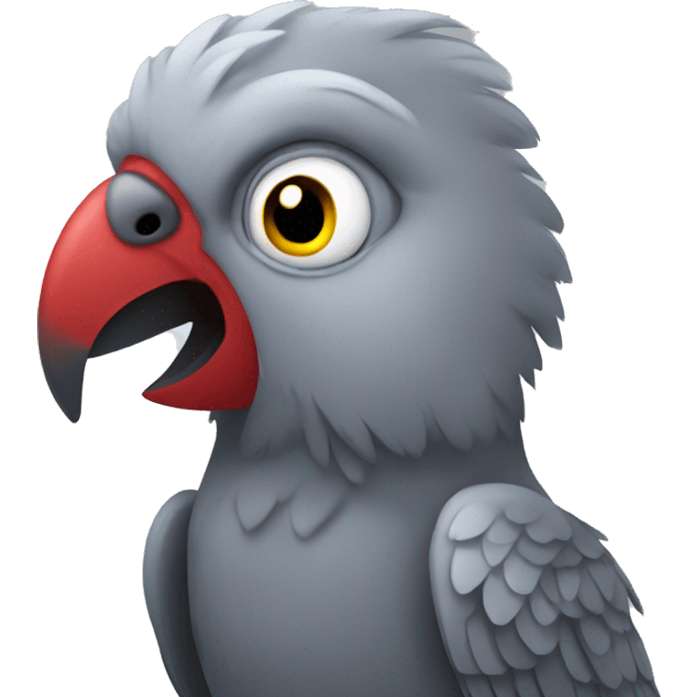 Horror gray parrot emoji