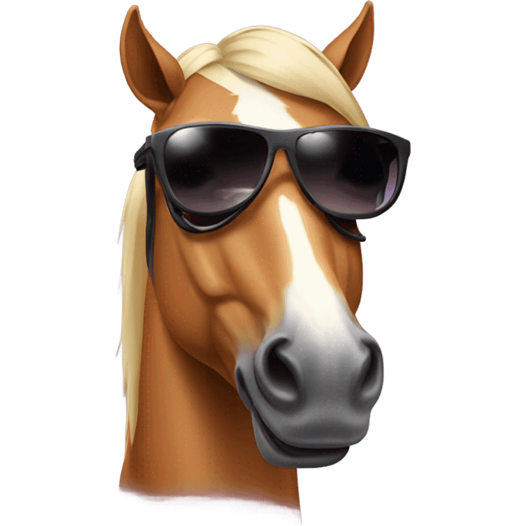 Horse wearing sun glasses emoji