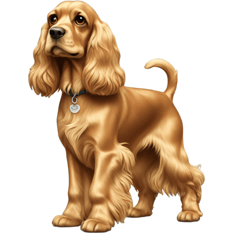 Dog-golden-english-cocker-spaniel-full-body-standing emoji