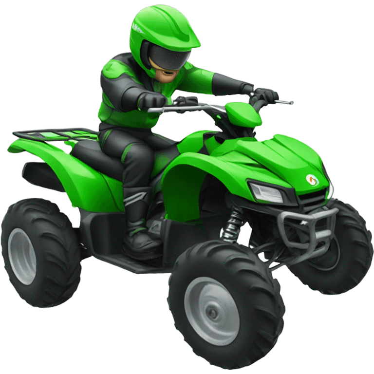 Green atv wheelie  emoji