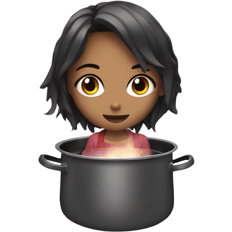 anime woman in a cooking pot emoji