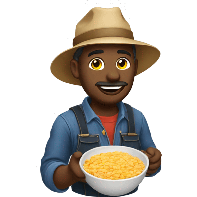 farmer eating cereal emoji