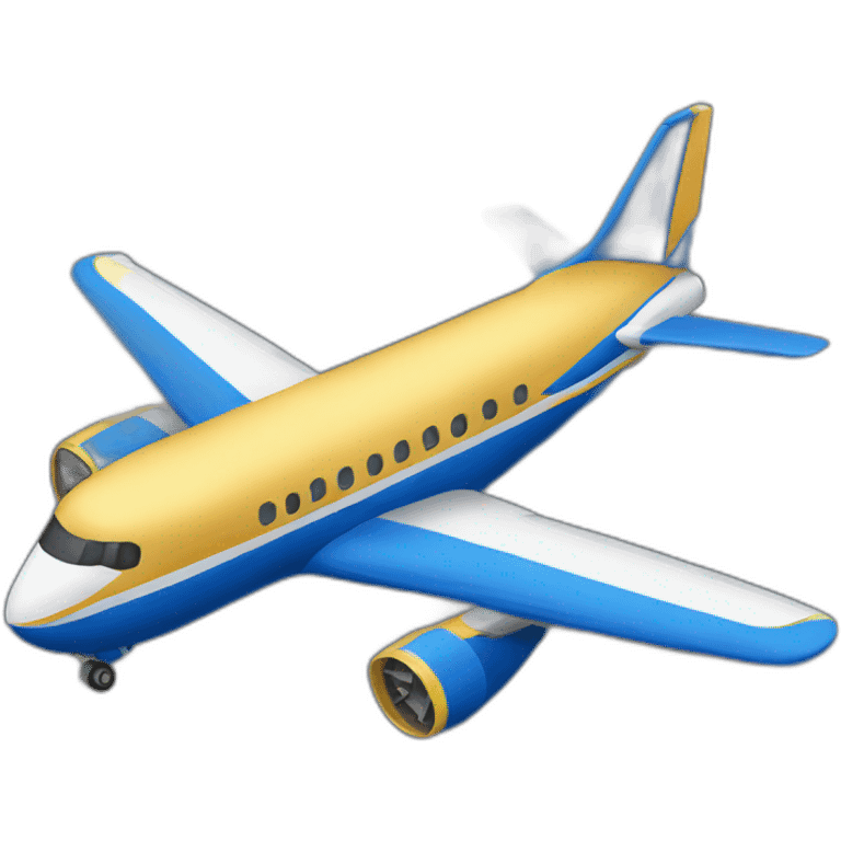 blue and gold plane emoji