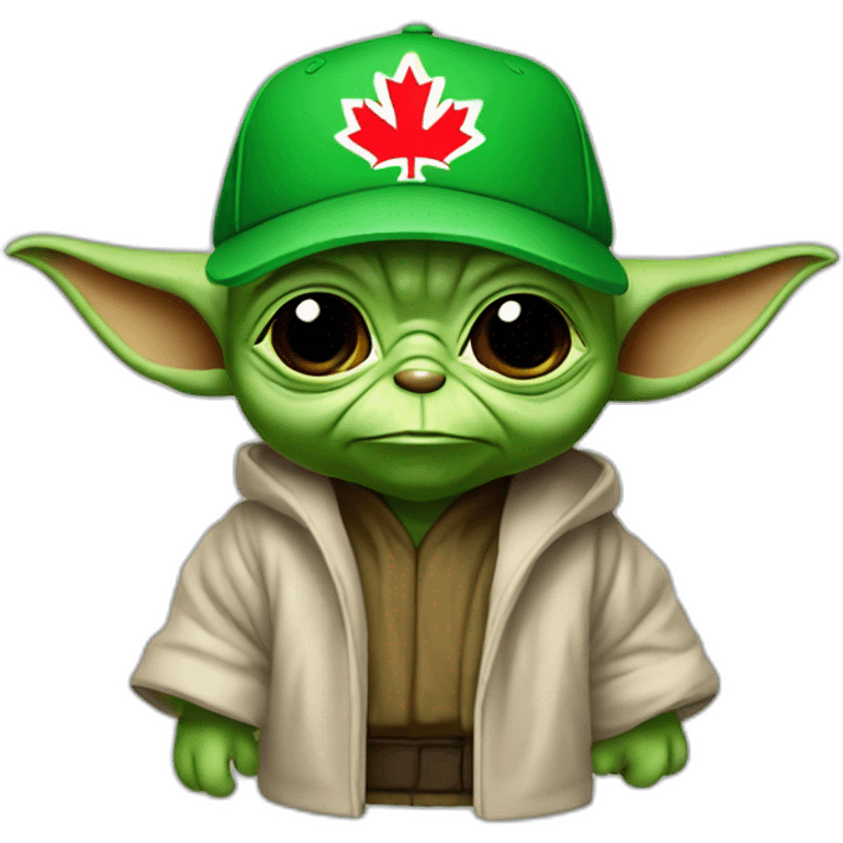 Yoda wearing a Montréal canadian cap emoji