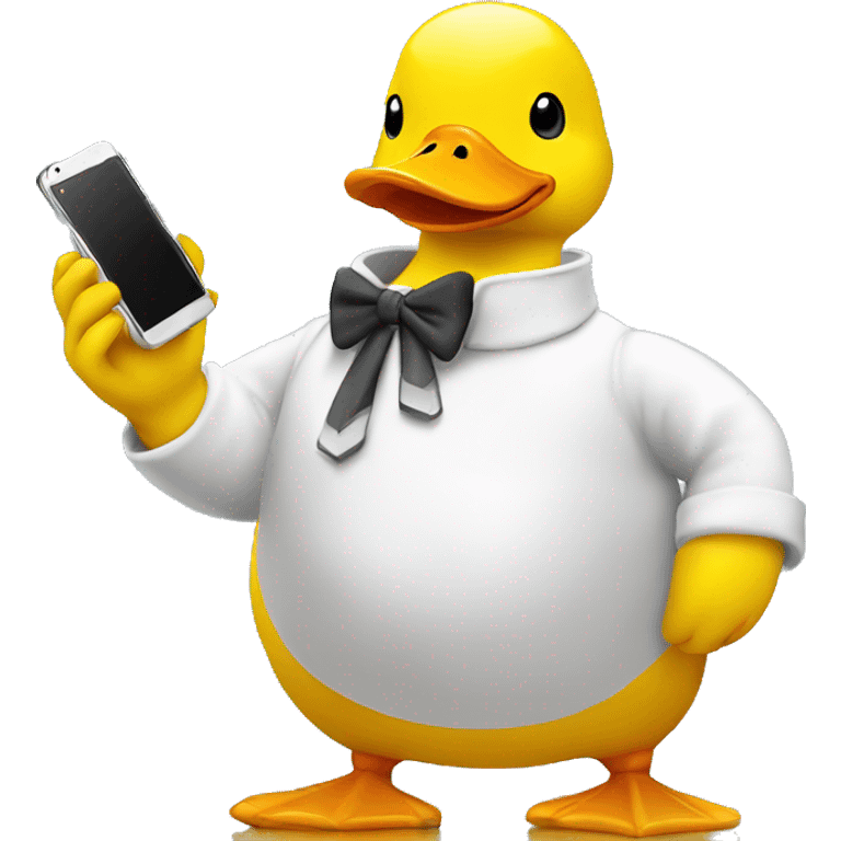 yellow duck holding a cellphone emoji