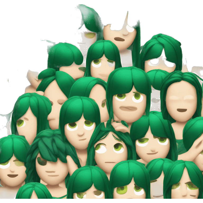 Billie Eilish in dark green hair emoji