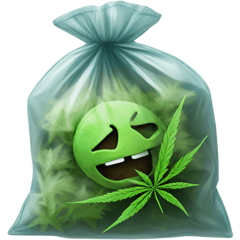 Crushed weed in a bag emoji