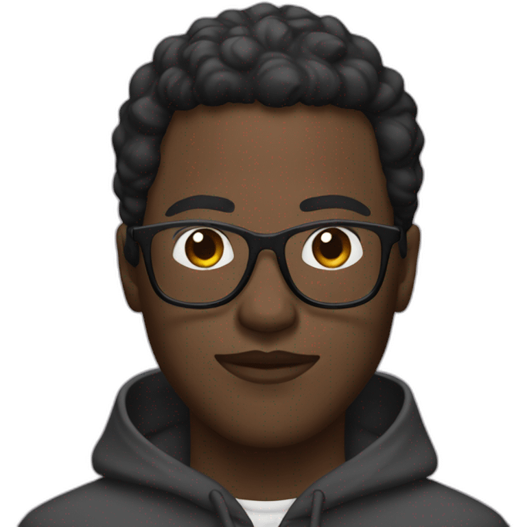 Black man with a hood and glasses emoji