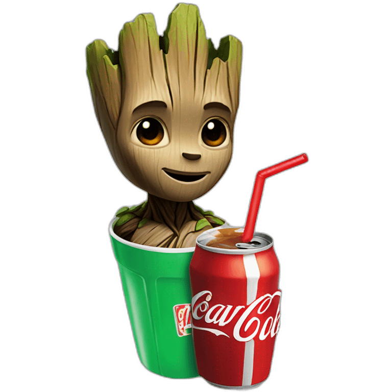 Groot drink Coke emoji