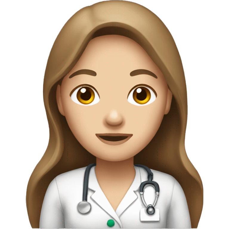 White brown long hair midwife  emoji