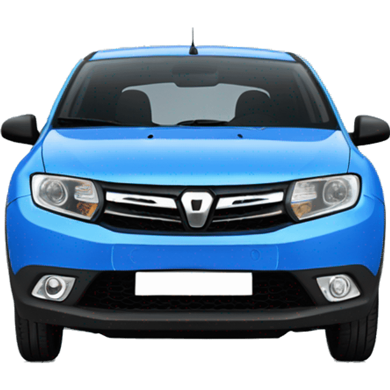 blue dacia sandero with 3 wheels seen from front emoji