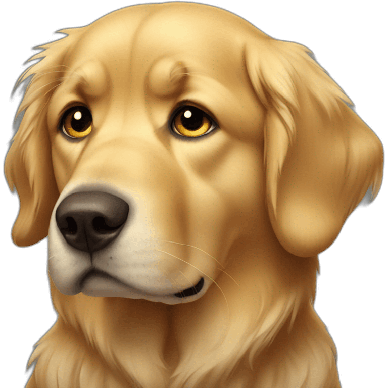 sad golden retriever with tears emoji