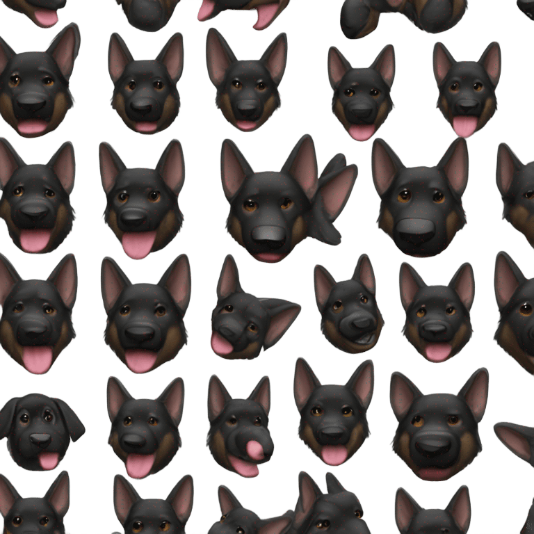 All black German shepherd cowboy  emoji