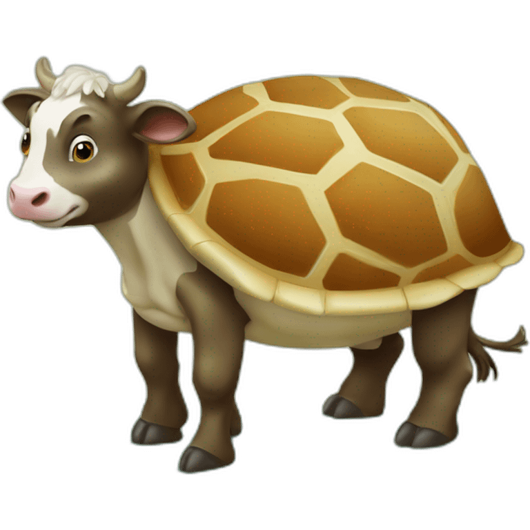 Une vache sur une tortue emoji