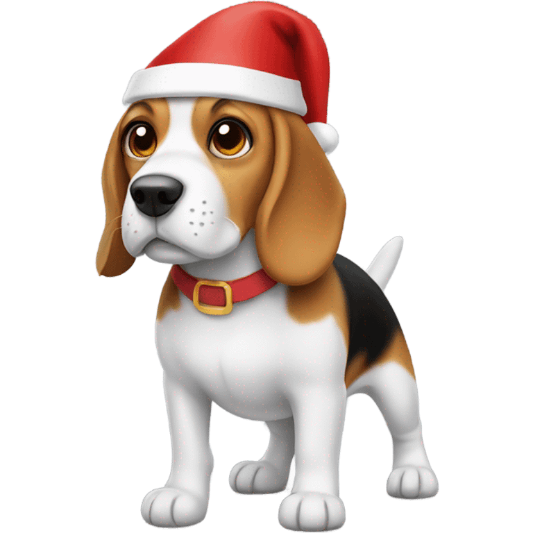 beagle in santa hat emoji