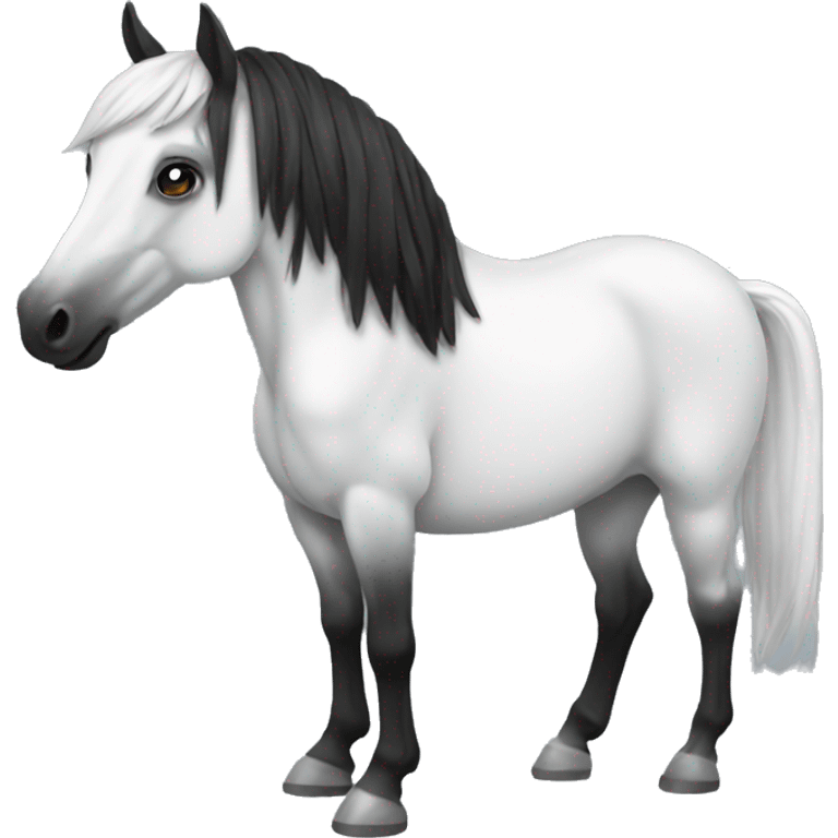 White black horse  emoji