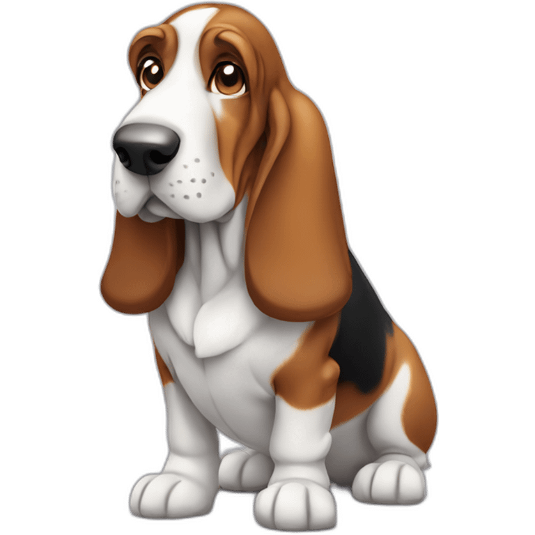 Dog basset hound full-standing emoji