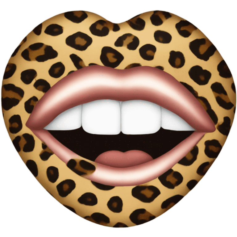 leopard print kiss emoji