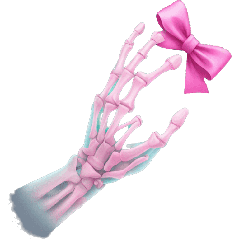 X-ray arm with pink bow emoji