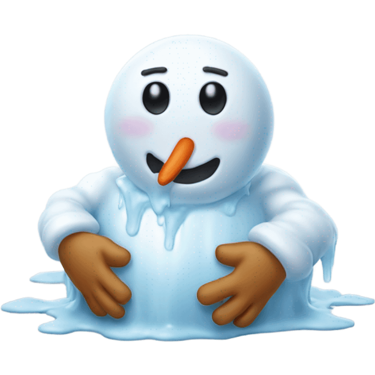 Snowman melting away emoji