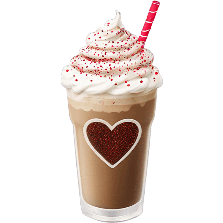 valentines themed iced coffe emoji