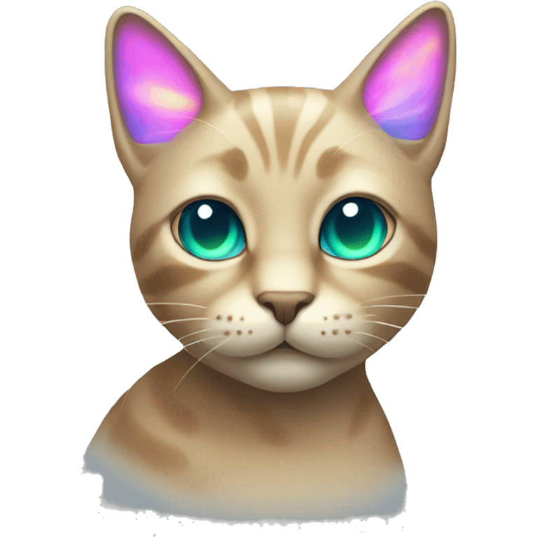 cat with glowing iridescent ears emoji