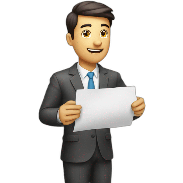 Amazon fba seller holding a paper with profesional scheme strategy  emoji